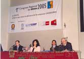 Julio Calles (Jefe Cap. La Voz del Interior) presentando a Mariana Cueto (Gte. RRHH de Coca Cola) y a Denise Ferreyra y Marcelo Lesta (ARCOR).