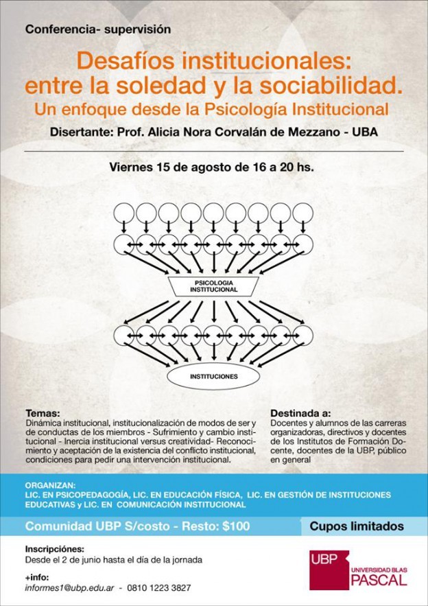 Conferencia “Desafíos institucionales: entre la soledad y la sociabilidad”