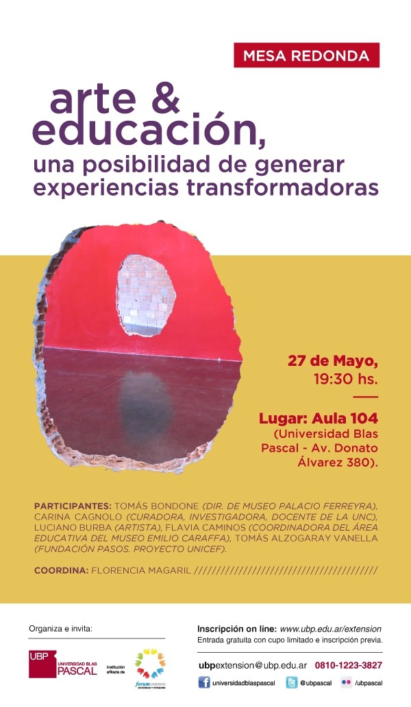 Mesa Redonda en la UBP: “Arte + Educación: Una posibilidad de generar experiencias transformadoras”