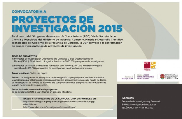 Convocatoria a Proyectos de Investigación