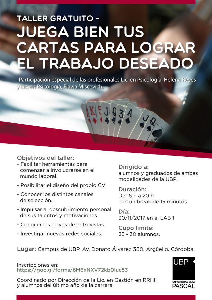 Taller gratuito para lograr el trabajo deseado