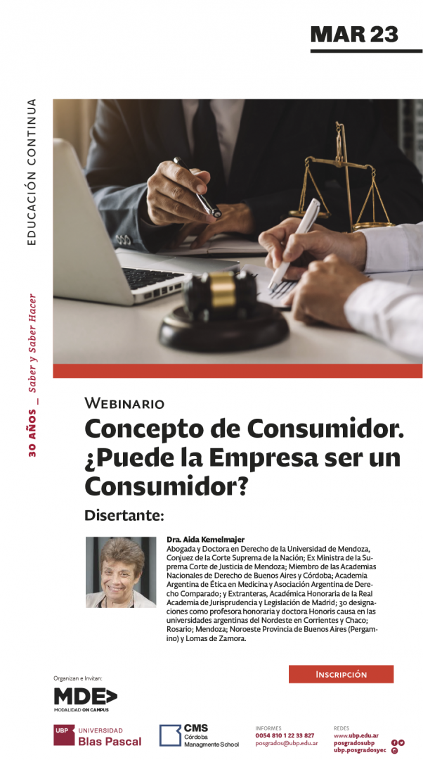 WEBINAR #ONLINE | Concepto de Consumidor. ¿Puede la Empresa ser un Consumidor?