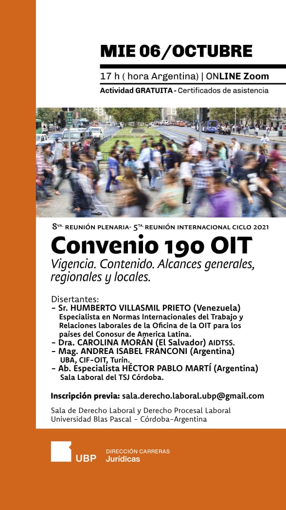 Reunión internacional | Convenio 190 OIT