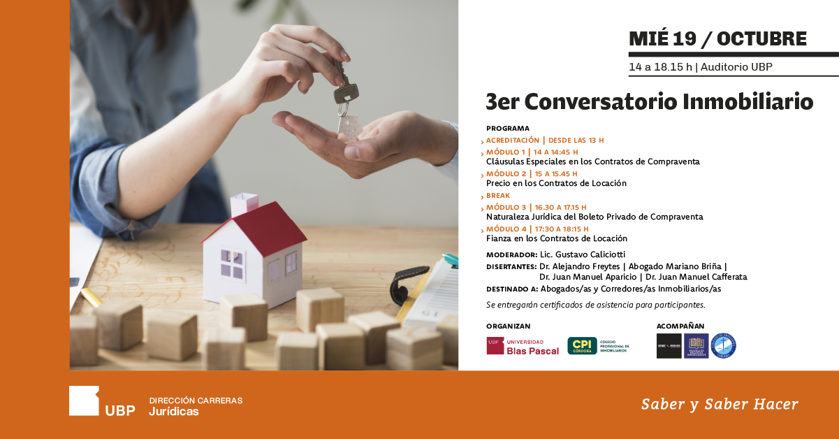 Llega el 3er Conversatorio Inmobiliario - Universidad Blas Pascal